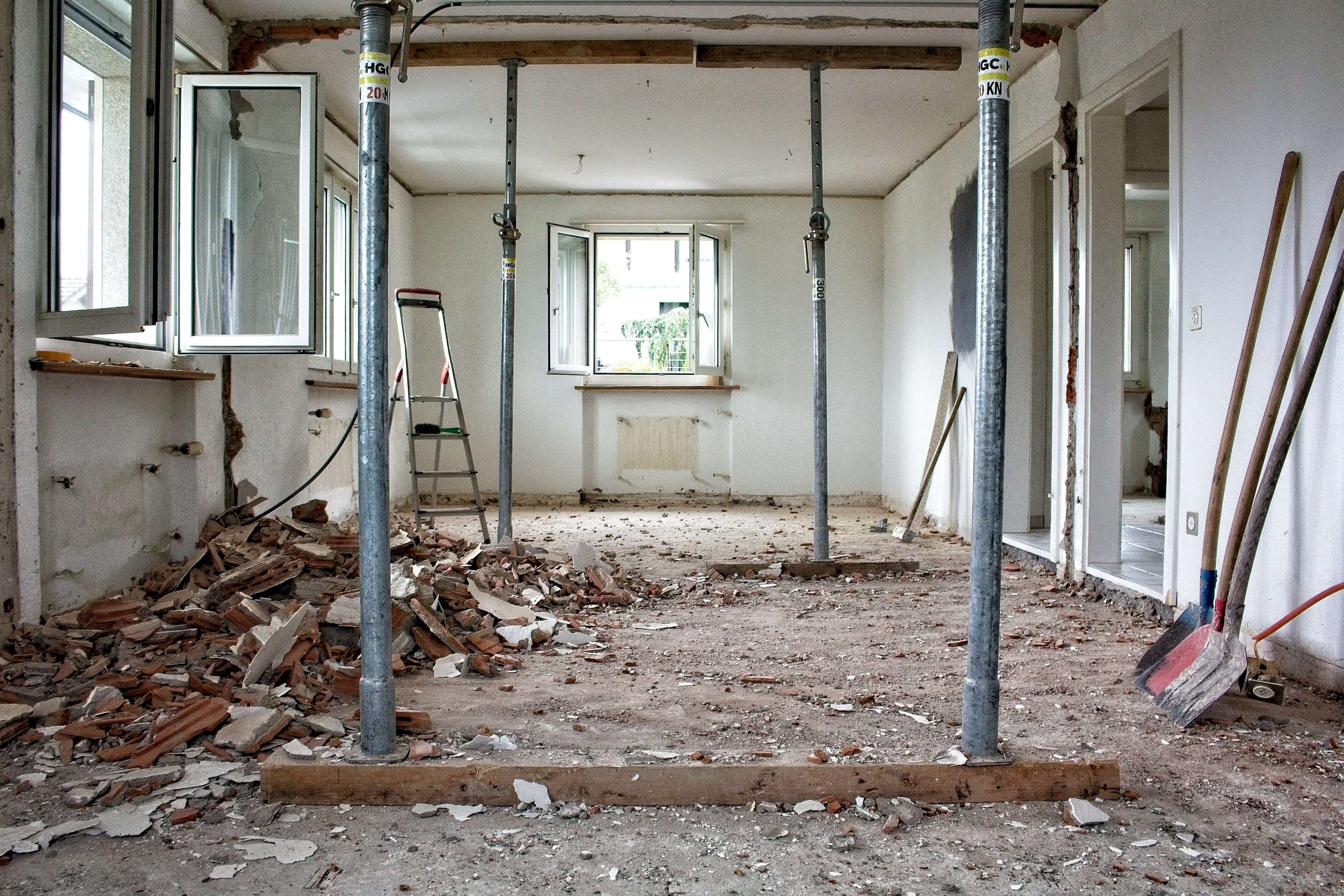demolition work in progress