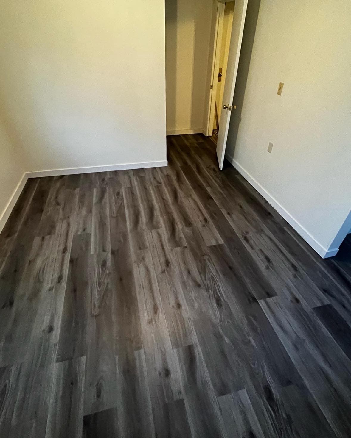 Another angle of the flooring installed in the bedroom